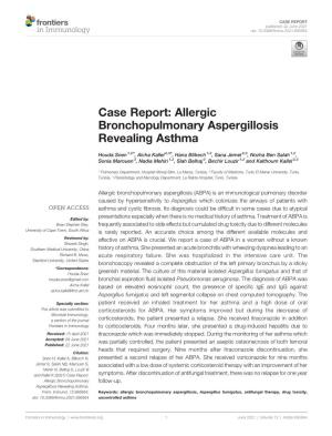 Allergic Bronchopulmonary Aspergillosis Revealing Asthma