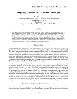 Projecting Mathematical Curves with Laser Light