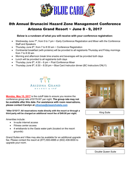 8Th Annual Brunacini Hazard Zone Management Conference Arizona Grand Resort ~ June 8 - 9, 2017