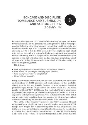 Bondage and Discipline, Dominance and Submission, and Sadomasochism (Bdsm)/Kink