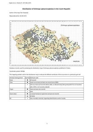 1 Distribution of Echinops Sphaerocephalus in the Czech