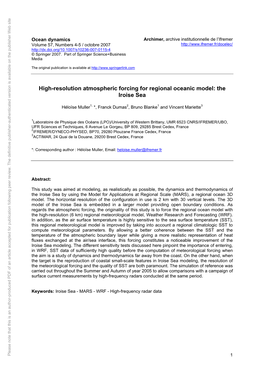 The Iroiseseais Embedded Inalarger Model Providing Open Boundary Conditions