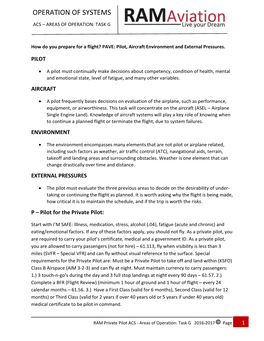 RAM ACS Task G Operation of Systems