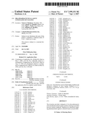 (12) United States Patent (10) Patent No.: US 7,199,151 B2 Shashoua Et Al