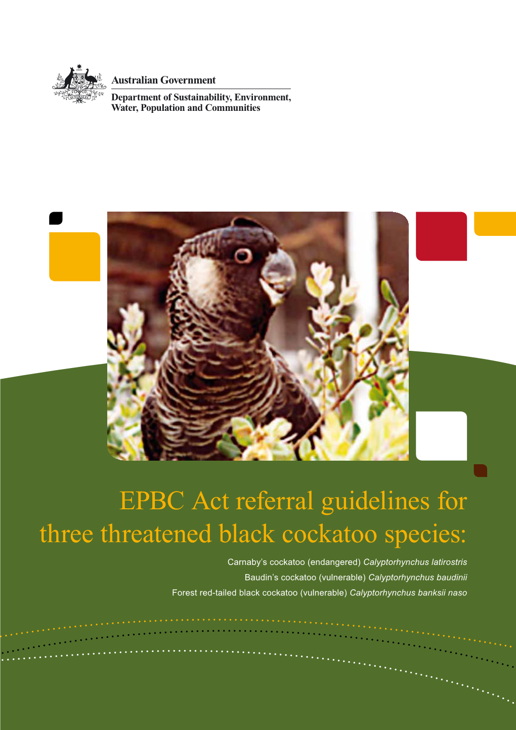 EPBC Act Referral Guidelines for Three Threatened Black Cockatoo Species