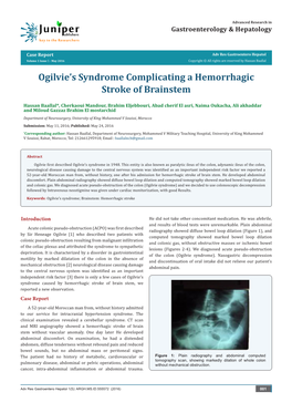 Ogilvie's Syndrome Complicating a Hemorrhagic Stroke of Brainstem