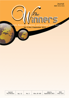 The Wwinnersinners Economic, Business, Management, and Information System Journal Vol.13 No.2 September 2012