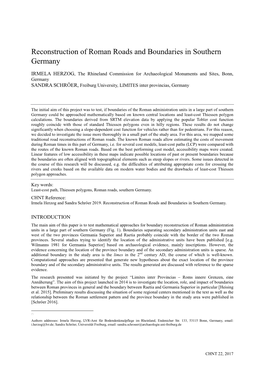 Reconstruction of Roman Roads and Boundaries in Southern Germany