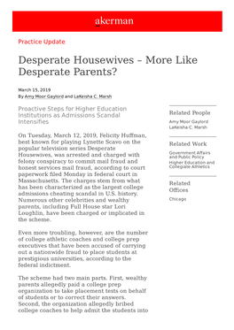 Desperate Housewives – More Like Desperate Parents?