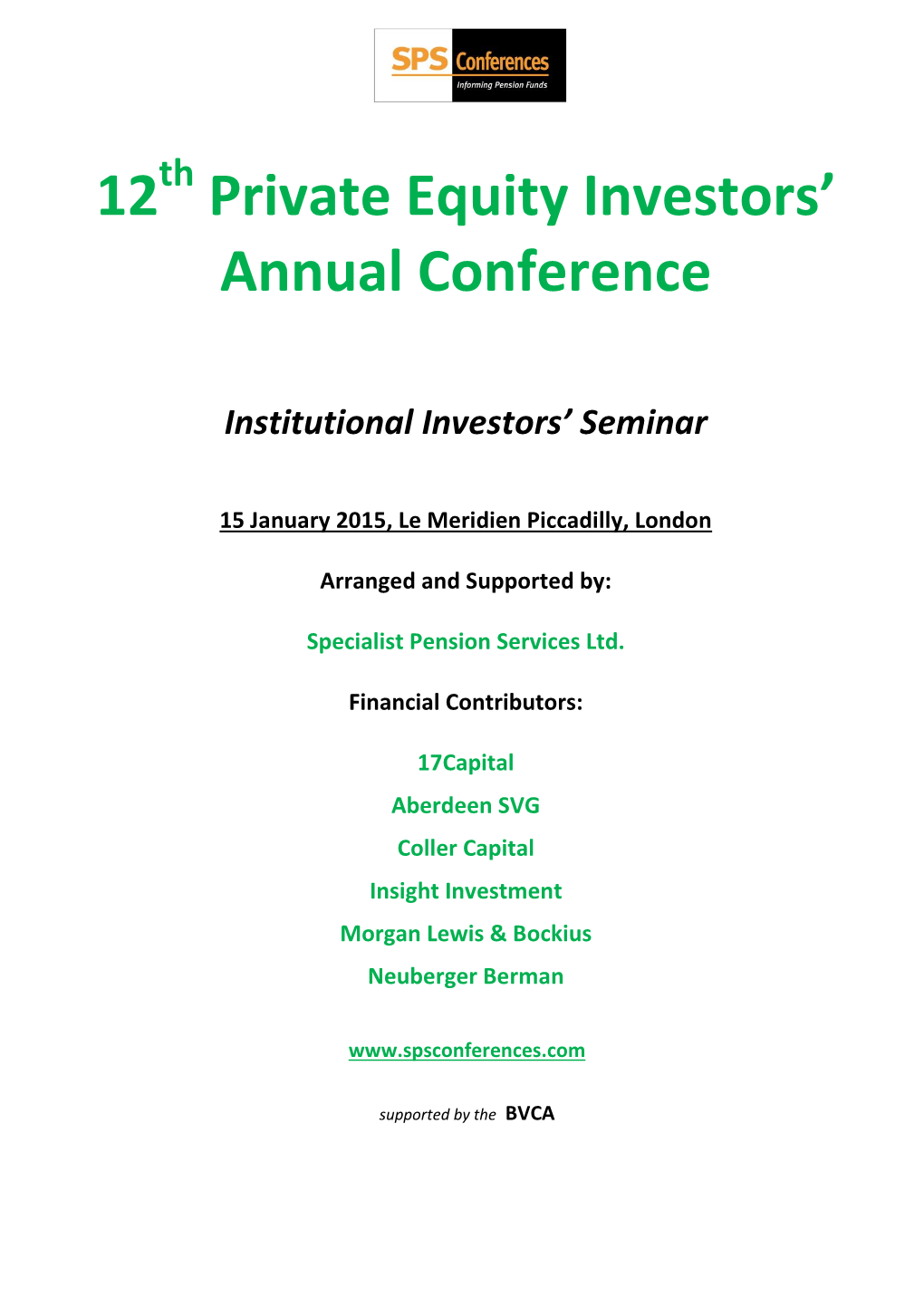 Private Equity Investors' Annual Conference