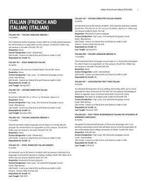French and Italian) (ITALIAN) 1