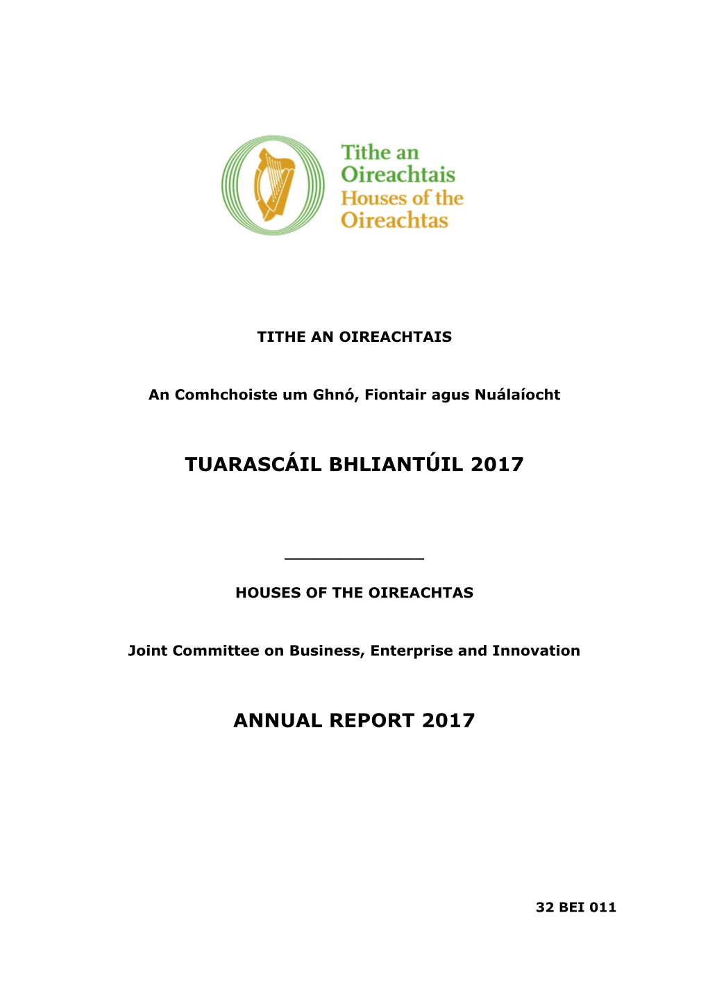 Annual Report 2017, Joint Committee on Business, Enterprise And