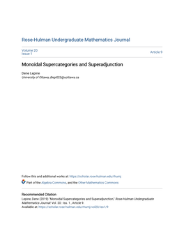 Monoidal Supercategories and Superadjunction