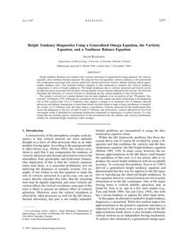 Height Tendency Diagnostics Using a Generalized Omega Equation, the Vorticity Equation, and a Nonlinear Balance Equation