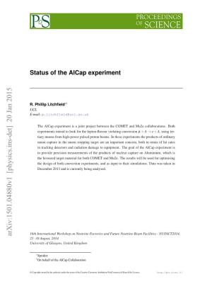Status of the Alcap Experiment