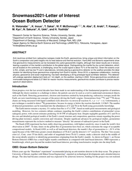 Snowmass2021-Letter of Interest Ocean Bottom Detector H