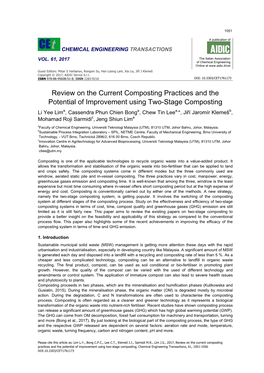 Review on the Current Composting Practices and the Potential Of