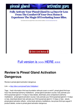 Review Is Pineal Gland Activation Dangerous