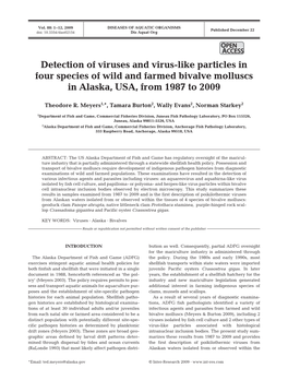 Detection of Viruses and Virus-Like Particles in Four Species of Wild and Farmed Bivalve Molluscs in Alaska, USA, from 1987 to 2009