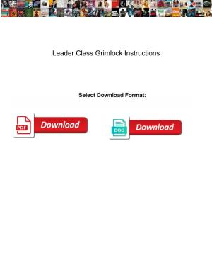 Leader Class Grimlock Instructions
