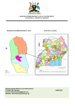 Bukomansimbi District Map Map of Uganda