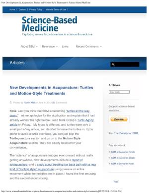 New Developments in Acupuncture: Turtles and Motion-Style Treatments « Science-Based Medicine