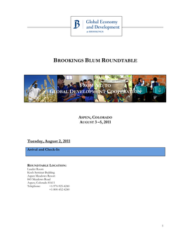 Brookings Blum Roundtable