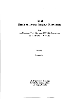 Final Environmental Impact Stabement