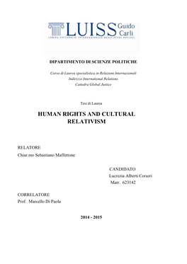 Human Rights and Cultural Relativism
