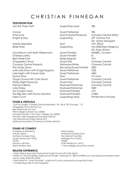 Download Christian Finnegan's Complete Resume (Nov 2011)