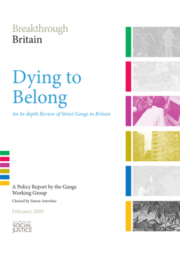 Dying to Belong an In-Depth Review of Street Gangs in Britain a Policy Report by the Gangs Working Group
