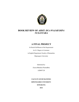 Book Review of Aidit: Dua Wajah Dipa Nusantara