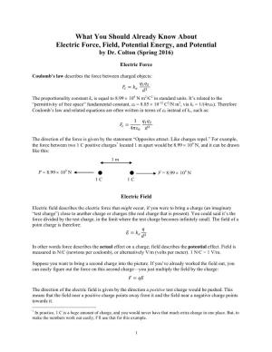 What You Should Already Know About Electric Force, Field, Potential Energy, and Potential by Dr