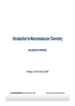 Free Radical Polymerization