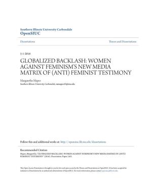 (ANTI) FEMINIST TESTIMONY Margarethe Mapes Southern Illinois University Carbondale, Mmapes10@Siu.Edu