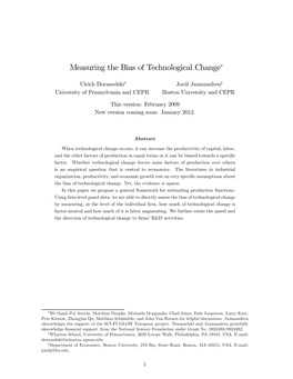 Measuring the Bias of Technological Change*