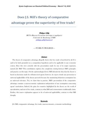 Does J.S. Mill's Theory of Comparative Advantage Prove the Superiority of Free Trade?