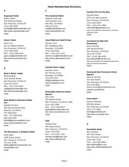 Hotel Membership Directory