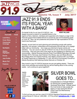 Jazz 91.9 Ends Its Fiscal Year with a Bang! Silver Bowl