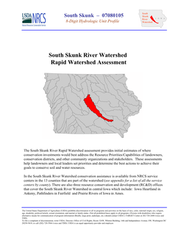 South Skunk River Watershed Rapid Watershed Assessment
