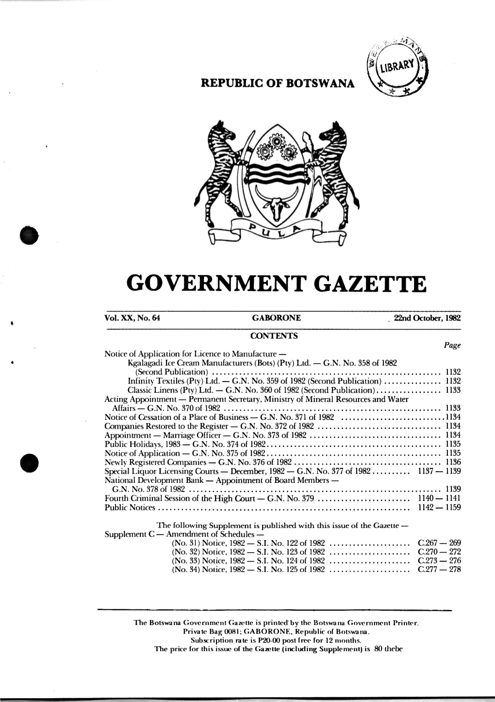 Government Gazette