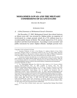Mohammed Jawad and the Military Commissions of Guantánamo