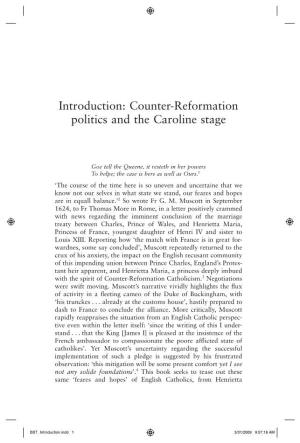 Counter-Reformation Politics and the Caroline Stage