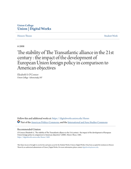 The Stability of the Transatlantic Alliance in The