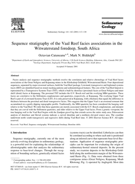 Sequence Stratigraphy of the Vaal Reef Facies Associations in the Witwatersrand Foredeep, South Africa