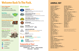 Welcome Back to the Pack. ANIMAL KEY