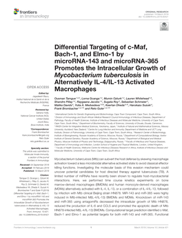 Differential Targeting of C-Maf, Bach-1, and Elmo-1 by Microrna
