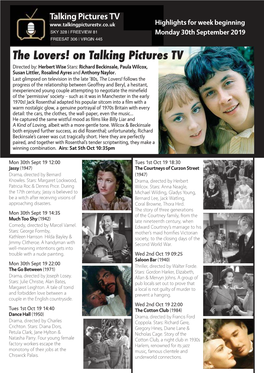 The Lovers! on Talking Pictures TV Directed By: Herbert Wise Stars: Richard Beckinsale, Paula Wilcox, Susan Littler, Rosalind Ayres and Anthony Naylor