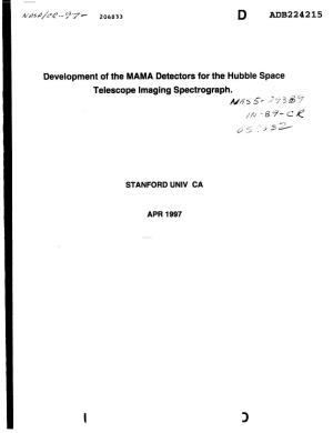 Development of the MAMA Detectors for the Hubble Space Telescope Imaging Spectrograph