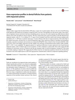 Gene Expression Profiles in Dental Follicles from Patients with Impacted
